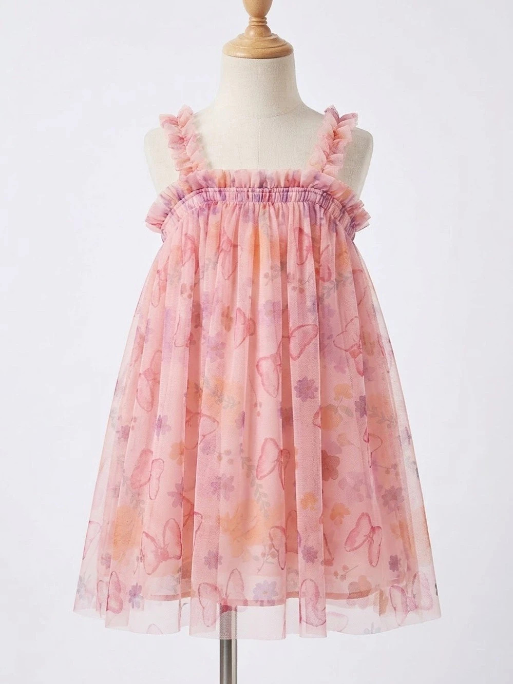 Disney Junior Minnie Pink Floral Dress Size 4T Like New